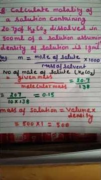 Calculation of molality....