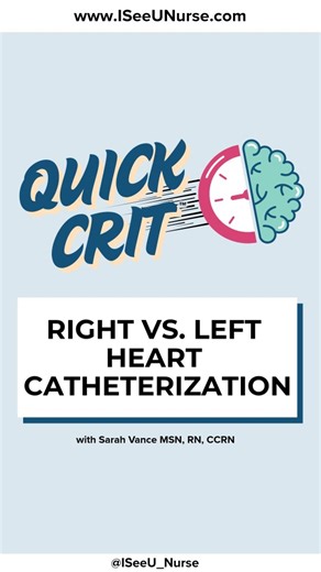 Sarah Vance | ICU Nurse Education | Do you know the key difference between a Right Heart and a Left Heart Catheterization? Understanding hemodynamic values, pressures, and... | Instagram