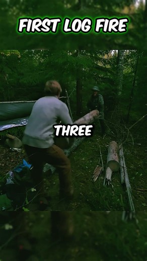 How Hard is it to Build a Log Fire for the First Time? #campfire #campinglife