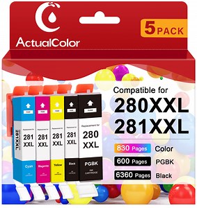 280 and 281 Ink Cartridge for Canon Ink 280 and 281 (5 Pack)
