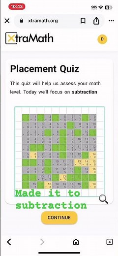 I made it to subtraction xtramath