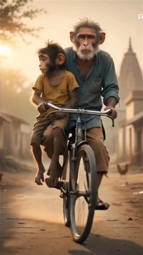 “Heart-Touching Bond of a Monkey Father & Son”