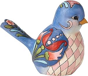 Enesco Jim Shore Heartwood Creek Bluebird of Happiness Floral Figurine, 4 Inch, Multicolor