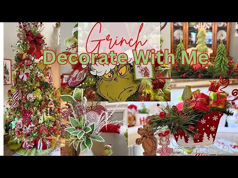 New Christmas 2025 Grinch Decorate with me, Over the top Grinch Decorate, Christmas tree styling