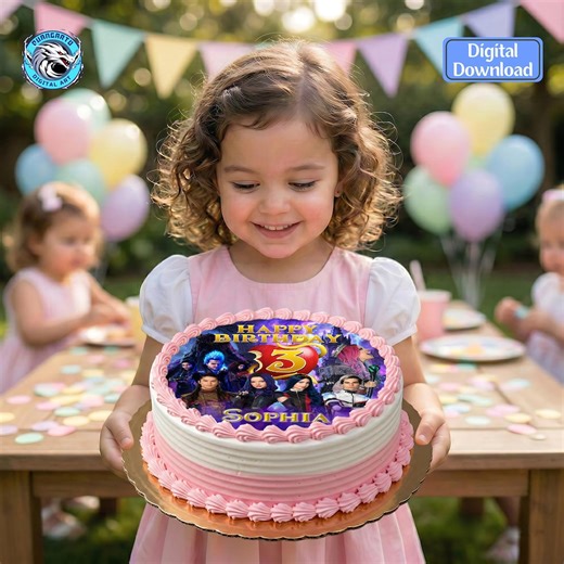 Personalized Descendants Cake Topper, Disney-inspired Birthday Cake Decoration, Digital Download - Etsy UK