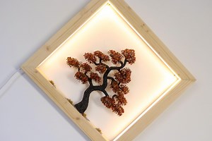 LED Bonsai Tree Wall Art: Real Branches & Leaves - Autumn Decor - Etsy Australia