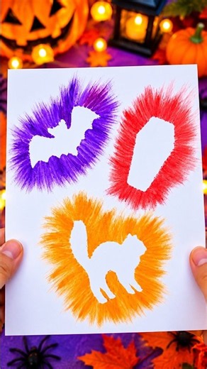 😍 3 Satisfying Halloween Art Ideas 🎃🦇👻 So Easy! #shorts