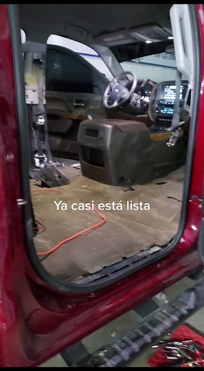 Exploring the Interior of a Red Vehicle in Detail