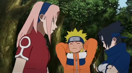 Sasuke's split second saves say everything: rough toss for Naruto because he knows his rival can take it, while he gently shields Sakura like she's precious. Hidden care behind the cool exterior. Pure Team 7 gold!