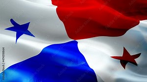Panamanian flag. 3d Panama sign waving video. Flag of Panama seamless loop animation. Panamanian flag silk HD resolution Background. Panama flag Closeup 1080p HD video for Independence Day,Victory day
