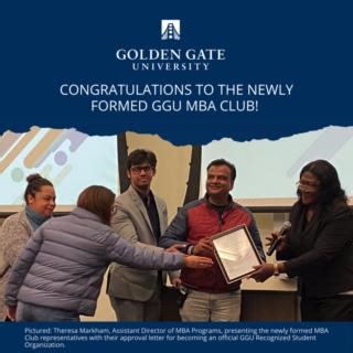 Extending a warm welcome to GGU's newest student organization, the MBA Club! With 25 inaugural members, the student-led group will promote networking, professional collaboration, peer support, and more. The MBA Club joins more than 15 campus organizations available for students in our undergraduate and graduate programs. 🤝 | Golden Gate University