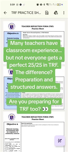If your goal is a perfect 25/25 in TRF, preparation is key. It’s not just about experience—it’s about showing how you analyze situations, plan your actions, and create positive impact for learners. Start practicing your answers and build your confidence. #trf2026 #trf #teacherreflectionform