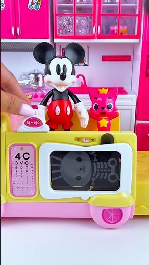 Satisfying Unboxing Miniature Pinkfong & Mickey Mouse Ambulance Set Toy, Doctor Set Toy | ASMR Video