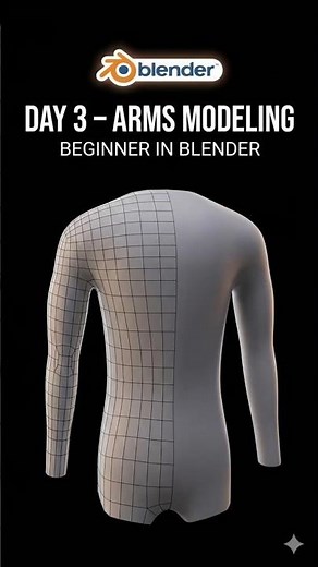 Day 3 – Arms Modeling | Making My First 3D Character in Blender (Beginner)