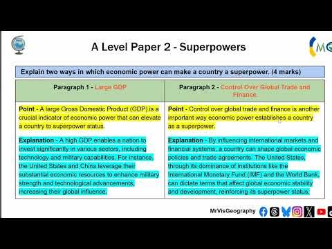 Economic Power and Superpowers - Edexcel Geography A Level Paper 2