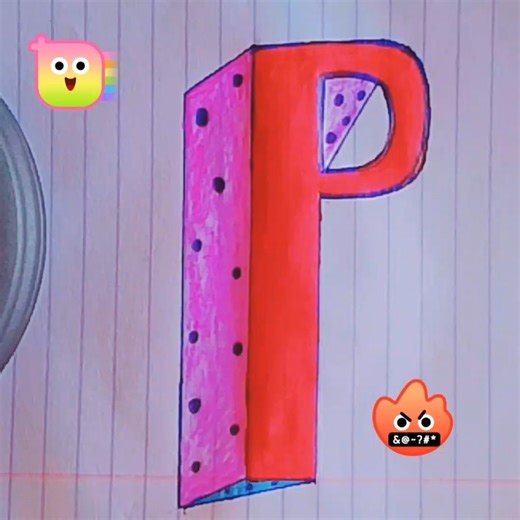 fancy Way to draw P in 3D🎉✨#goviral #drawing#howtodraw #easydrawing
