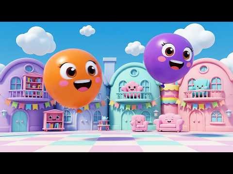 Five Little Toy Balloons Float Float Float | Color Learning & Counting Song for Kids