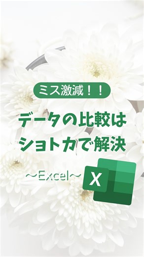 あめ|ゆるOLのExcel時短術 on Instagram: "他の投稿はこちらから🍀 @ame.excel_work ↓データを比較するショートカット ＜手順＞ ①比較したいデータの範囲を選択 ┗表全体を選択するなら「Ctrl＋A」が便利です📝 ②「Ctrl＋￥」を同時に押す これだけで左右のデータを比較して、異なるデータ箇所だけを選択してくれる🍀 ※最初に選択していたセルを含む列が比較基準になります⚠️ いいなって思ってくださった方、🩷頂けたら励みになります🥰 ───────────────────── @ame.excel_work ▷ゆるOLのこっそり時短術🍀 このアカウントでは、 ➡️明日から使えるExcel業務効率術 ➡️ゆとり時間をこの手でつくる をテーマに発信していくよ🥰 仕事が忙しい時ほど、効率化して一息ついてね❤️‍🩹 ───────────────────── #エクセル #excel #エクセル初心者 #エクセル時短術 #エクセルショートカット"