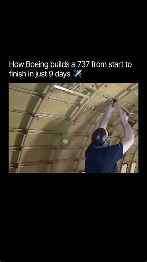 Daily facts & Knowledge on Instagram: "It takes just nine days for Boeing to assemble one of the most iconic aircraft in aviation history—the 737. Each jet begins as thousands of parts sourced from over 400 suppliers worldwide, coming together in a process so precise it runs like clockwork. Robots rivet the fuselage, cranes align wings within millimeters, and expert teams handle wiring, hydraulics, and safety systems in overlapping shifts—all synchronized to create flight perfection in just over