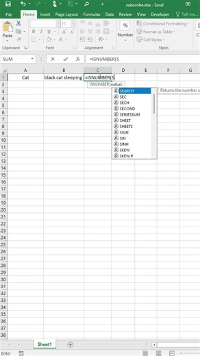 Excel: Check if text exists in another cell