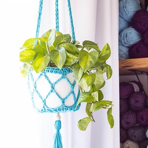 Big Bohemian Hanging Planter Crochet Pattern   Video (Free) - You Should Craft