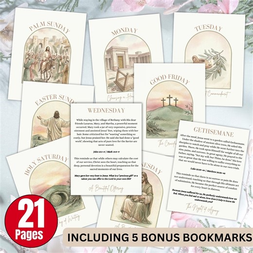 Holy Week Countdown Printable Advent Banner, LDS Holy Week Study Cards, Bible Story Cards, Easter Story Flashcards, Easter Story Card LDS - Etsy