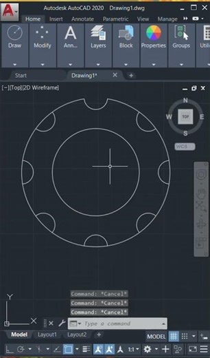 gear autocad design in 20 sec #automobile #autocadblocks #circlecommand #array #cadpower #cadblock