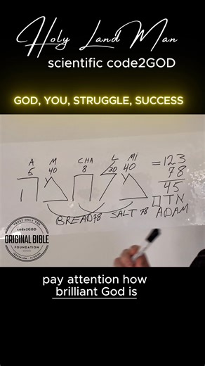 GOD IS BRILLIANT! God reveals that human beings are designed to struggle for survival and success—it was never meant to be easy. The code2GOD scientific system, approved under U.S. Patent 12,400,087, enables Holy Land Man to uncover God’s messages to humanity directly from the Original Bible, the true Word of God. | Original Bible Foundation & code2GOD