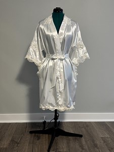Custom Bridal Satin Robe / Repurposed Entirely From Your Wedding Dress / Personalized Robe With Lace Made From Your Wedding Dress - Etsy