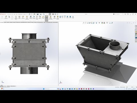 Solidworks Tutorial # 251 Elevator Outlet Hopper With Folding by SW Easy Design