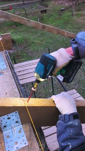 Building Strong: One Fastener at a Time 🏠#HouseBuilding #RoofFraming #CarpentryWork #Construction