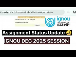Ignou Assignment Status Out December 2025 Big Update | IGNOU December 2025 Assignment result