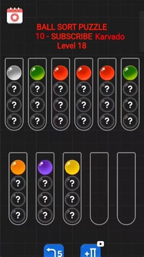 Color Sorting solution /Level 18/ Ball Sort Puzzle Fun Gameplay #shorts #gaming #gameplay #virlshort