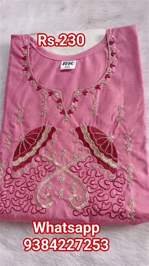 Vartican Fabric side open kurties just Rs.230 only..order WhatsApp number...