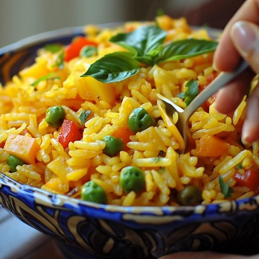 Riz jaune aux légumes Ingrédients 👇👇 | Recette Famille