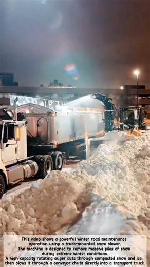 Powerful Snow Blower Truck in Action 🚛 Extreme Winter Road Clearing Technology! #shorts