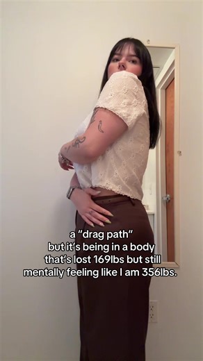 mental health is so important on a journey like this, I think sometimes we are so focused on our physical health we begin to neglect how our brains are feeling on this journey. I lost 169lbs in 17 months and my brain cannot catch up to what I look like now. I am constantly feeling as though I am still in my 356lb body. Please also take care of your mental health on a journey like this. ❤️‍🩹