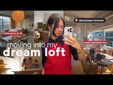 moving into my dream loft in Toronto ☁️ | empty apartment tour, unpacking & decorating