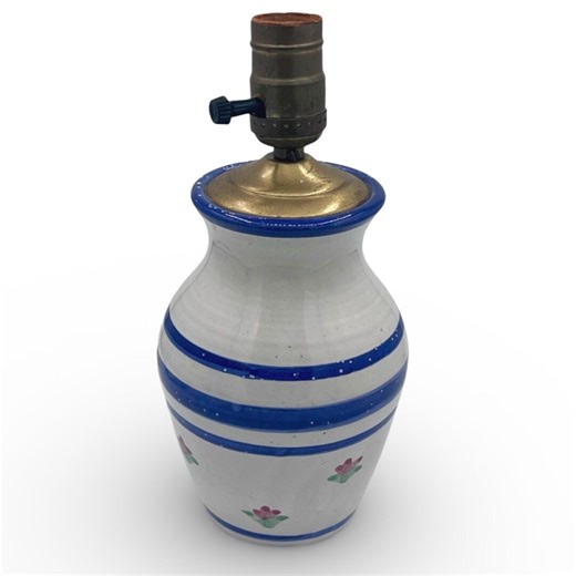 Vintage Hand-painted Pottery Accent Lamp Base | Cottage Floral Ceramic Table Lamp - Etsy