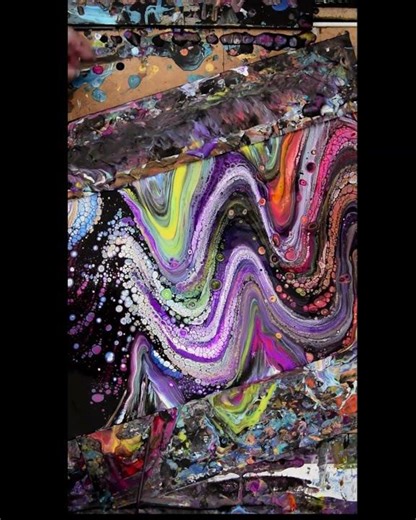 #2698 Teaser -Wet Cotton Rag Swipe Spectacular Fluid Acrylics Outdoors 5.02.2018