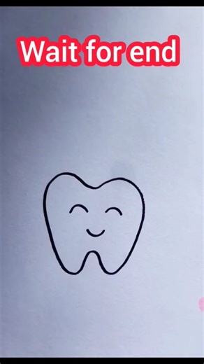 Cute Smiling Teeth Drawing 😁🦷 | Easy Drawing for Kids | Dibujo Fácil Diente #Shorts