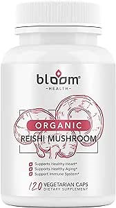 Reishi Mushroom Capsules, Organic Ganoderma Lucidum for Immune Support, Cardio Health and Energy – Gluten Free, Non-GMO, Vegan-Friendly 1000mg Reishi Mushroom Extract (120 Capsules)