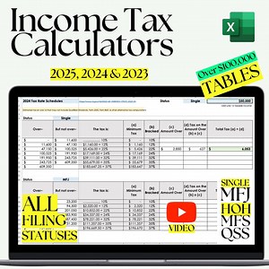 Tax Calculator: 2025, 2024, 2023 Income Tax, Form 1040 (excel & PDF) - Etsy