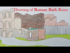 How to draw Roman bath ruins | Germany Bath ruins | Imperial Baths in Trier