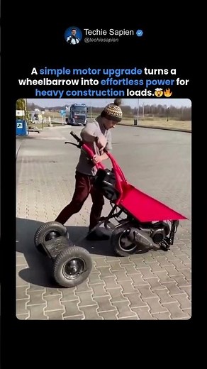 Motor Upgrade Turns a Wheelbarrow Effortless 🤯🔥
