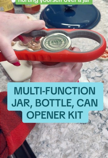 This is your sign to stop hurting yourself over a jar! I use this kit almost everyday to prevent joint pain and save my nails from chips and breaks. My grip strength has never been great—I wish I had found this sooner! _ _ #jaropener #bottleopener #kitchengadget #connectivetissuedisorder #hEDS