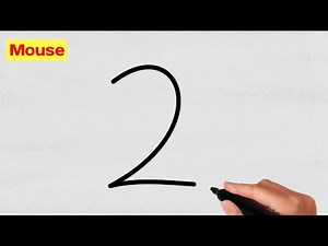 Drawing Mouse from number 2 - how to draw a mouse❤️ (Easy😊)