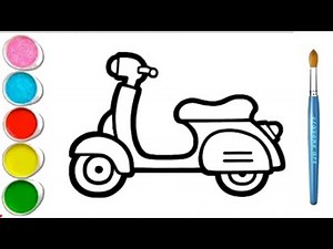 How To Draw a Motorcycle 🏍️ Easy Step by Step | Drawing, Painting & Coloring