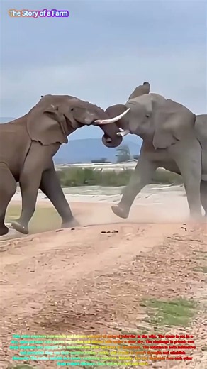 Satisfying Wildlife Encounter: Watch Two Elephants Battle for Territory! 🐘⚔️↓