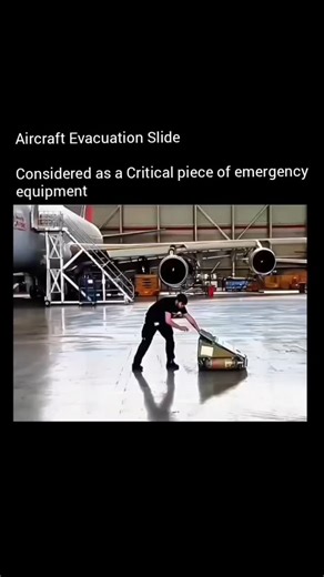 Factlore on Instagram: "" An aircraft evacuation slide is a vital emergency system on commercial planes, designed to evacuate passengers quickly and safely if an aircraft must be exited on the ground or water. Packed inside the aircraft door and armed before takeoff, the slide automatically inflates within seconds when the door is opened in an emergency. Though rarely used, airlines rigorously inspect them—British Airways, for example, checks the slides on its Boeing 777-200 fleet almost daily—t